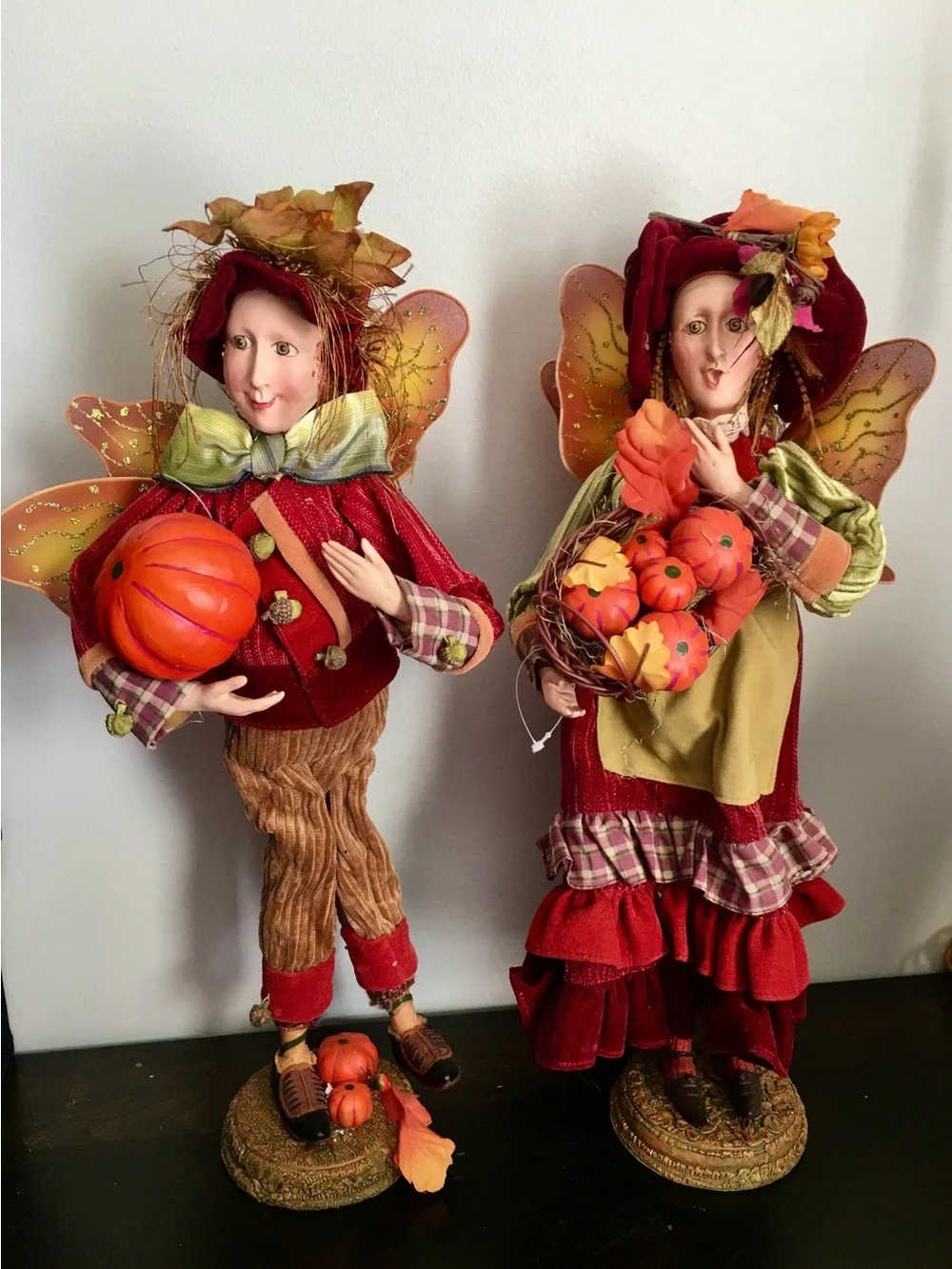2 VTG Winward Holidays DoorGreeter Fairies Fall Harvest, Thanksgiving Decor 19